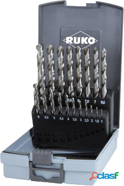 RUKO 214214RO HSS-G Kit punte a spirale da metallo 19 parti