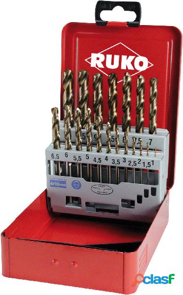 RUKO 215214 HSSE-Co 5 Kit punte a spirale da metallo 19