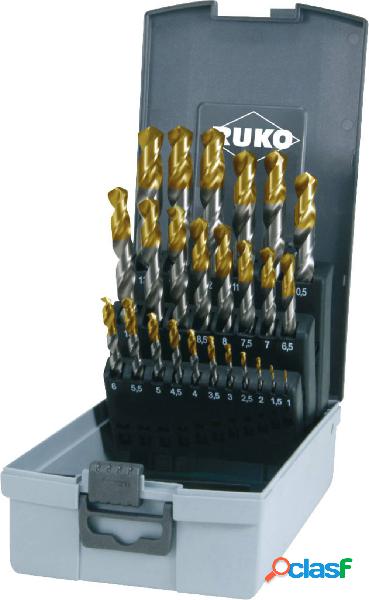 RUKO 2501215TRO HSS-G Kit punte a spirale 25 parti 1 mm, 1.5