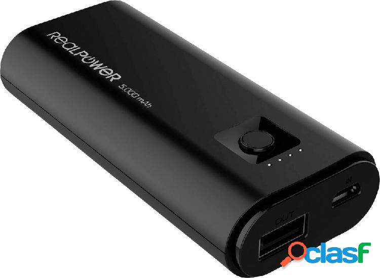 RealPower PB-5000 Power bank 5000 mAh Li-Ion Nero