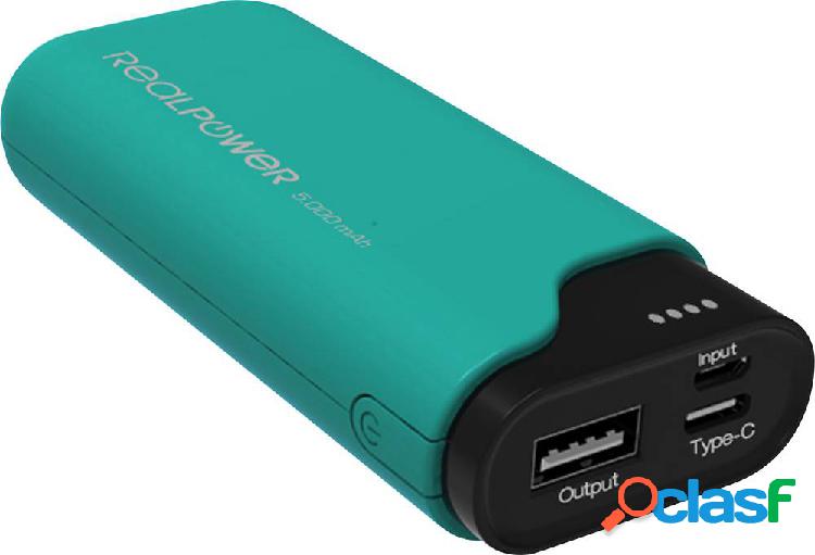 RealPower PB-5000C Power bank 5000 mAh Litio Verde