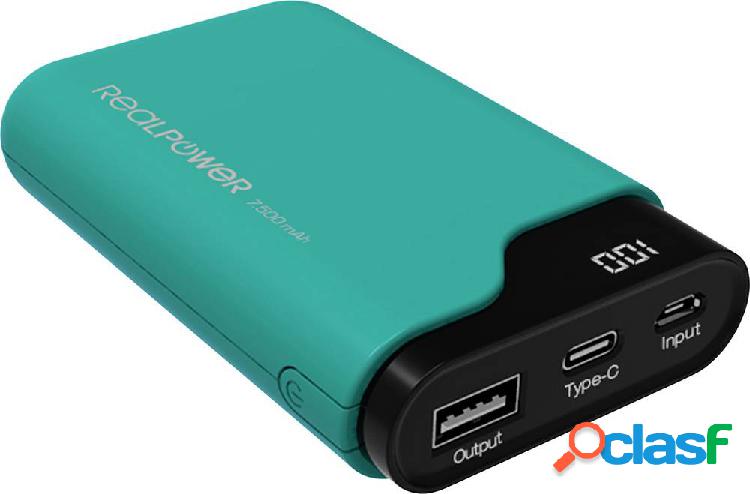 RealPower PB-7500C Power bank 7500 mAh Li-Ion Verde