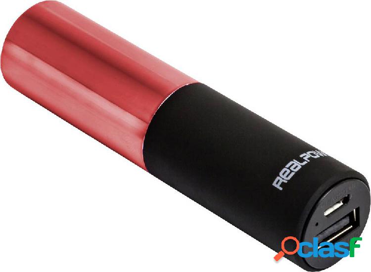 RealPower PB-Lipstick Power bank 2500 mAh Li-Ion Rosso