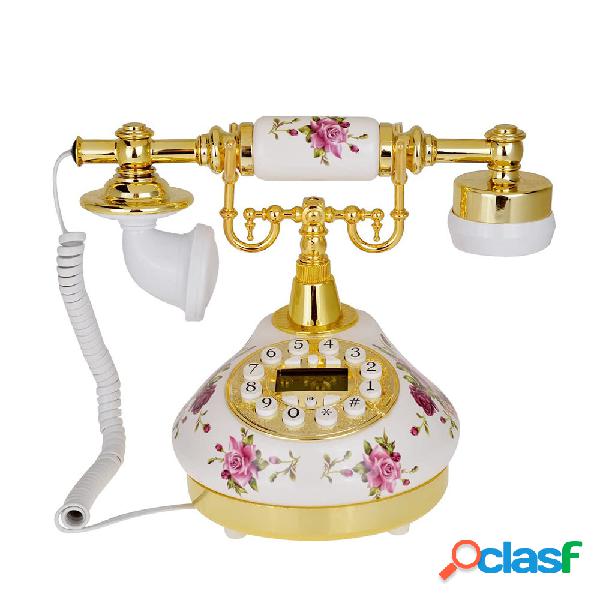 Retro telefono fisso bianco Telefono antico in ceramica rosa