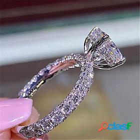 Ring 3D Rose Gold Silver Precious Zircon Copper Gold Plated