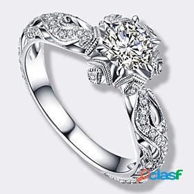 Ring AAA Cubic Zirconia Silver Silver 2 Platinum Plated