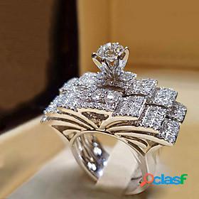 Ring AAA Cubic Zirconia Silver Silver 2 Silver 4 Platinum
