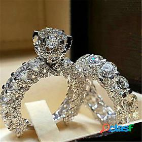 Ring AAA Cubic Zirconia Silver White Platinum Plated Alloy