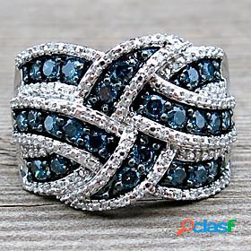 Ring Sapphire Silver Platinum Plated Alloy 1pc Stylish 6 7 8