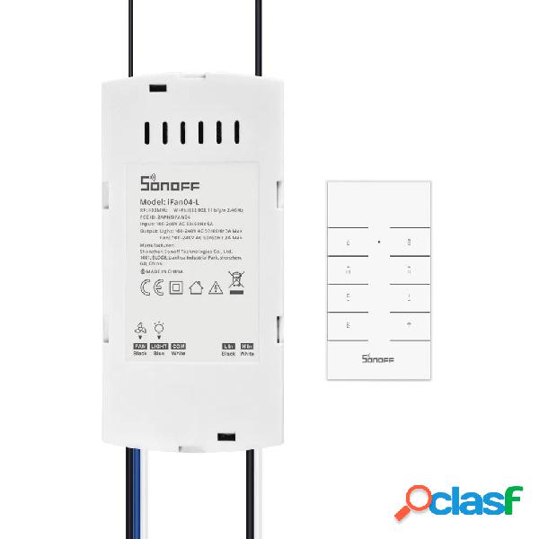 SONOFF iFan04-L WiFi Ventilatore da Soffitto E Controller