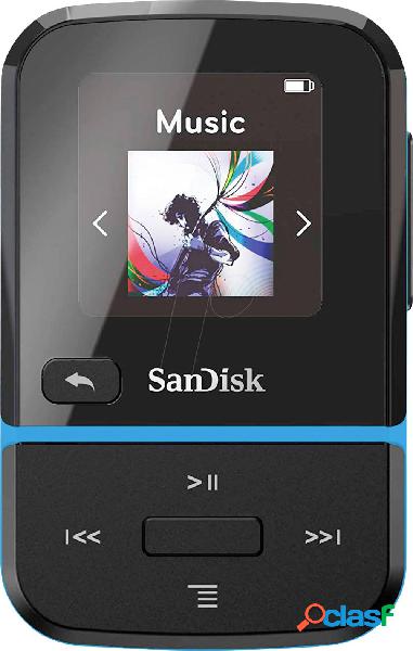 SanDisk Clip Sport Go MP3-Player 32 GB Blu Clip di