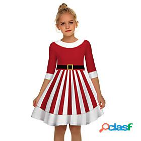 Santa Suit Dress Kids Girls Daily Wear Cute Polyester