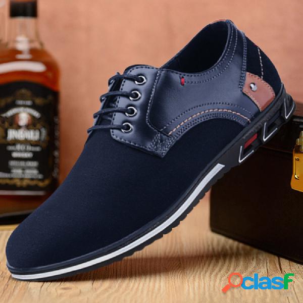 Scarpe casual da lavoro da uomo in pelle microfibra