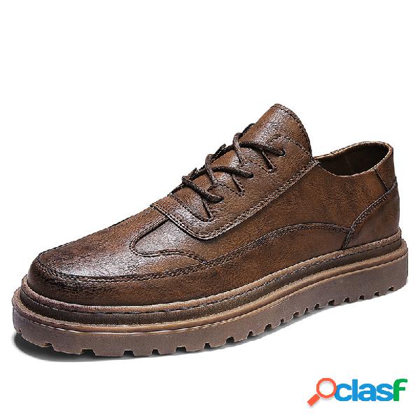 Scarpe casual vintage indossabili antiscivolo in pelle