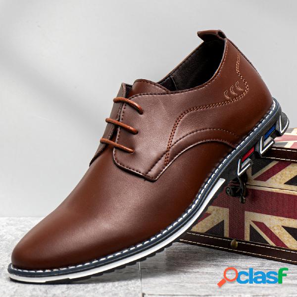 Scarpe da lavoro casual da uomo in pelle microfibra retrò