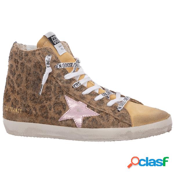 Scarpe sneakers alte donna in camoscio francy