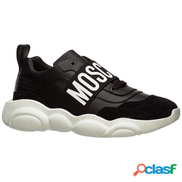 Scarpe sneakers uomo in pelle teddy