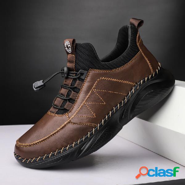 Scarpe sportive casual da uomo leggere in pelle di vacchetta