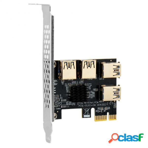Scheda Riser PCI-E oro da 1 a 4 Hub moltiplicatore USB3.0