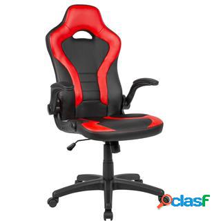 Sedia Gaming CASIPI, Braccioli abbattibili, in Pelle Nera e