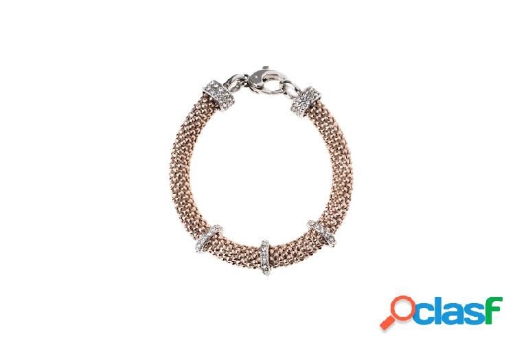 Selezione Zanolli Bracciale argento 3 segmenti con zirconi