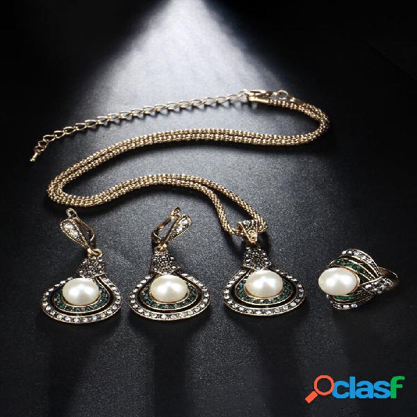 Set di gioielli da donna vintage a forma di zucca da 3 pezzi