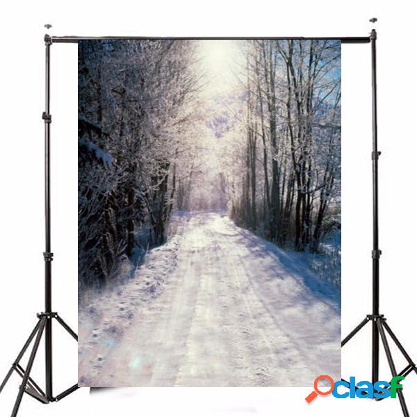 Sfondo 1.5x2.1m Natale Foresta neve Vinyl Studio Backdrop
