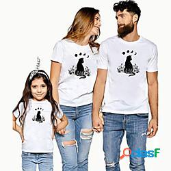 Sguardo di famiglia maglietta Floreale Cartoni animati Gatto
