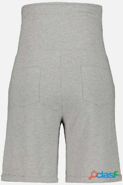 Shorts, pantaloni prémaman con fascia elastica, in cotone