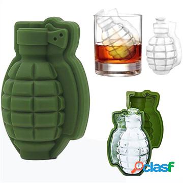Silicone 3D Grenade Shape Ice Cube Tray - Green