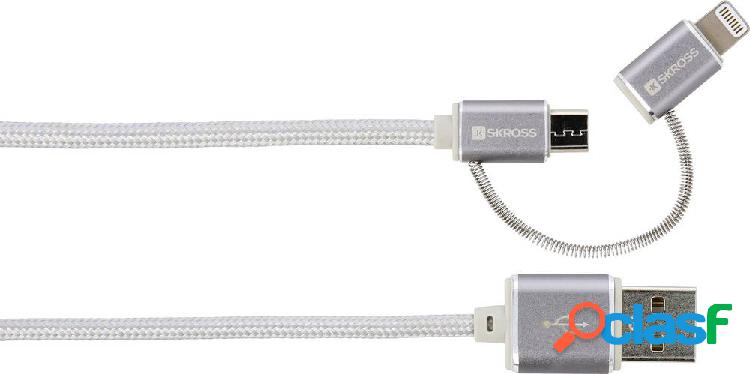 Skross Apple iPad/iPhone/iPod Cavo [1x USB - 1x Spina Micro