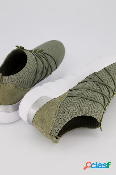 Sneakers Jana in knit elasticizzato e pelle scamosciata con