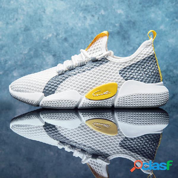 Sneakers da corsa casual sportive traspiranti in tessuto a