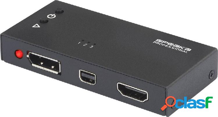 SpeaKa Professional 3 Porte Switch HDMI Con convertitore