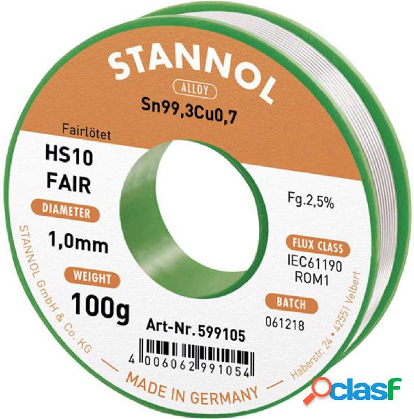 Stannol HS10-Fair Stagno per saldatura Bobina Sn99,3Cu0,7