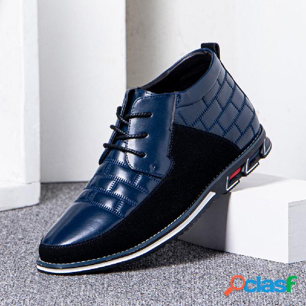 Stivaletti da uomo in pelle casual con lacci comodi Soft