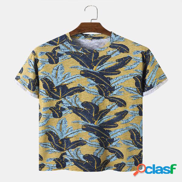 T-shirt casual da uomo a manica corta O Collo con stampa a