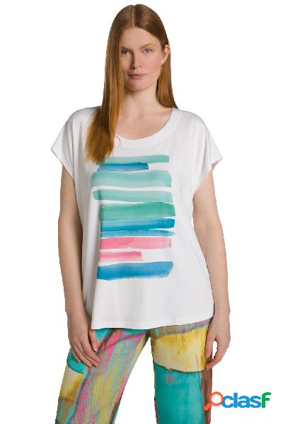 T-shirt classica con pennellate di colore, scollo a