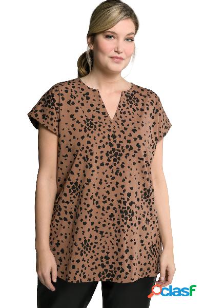 T-shirt con design animalier, taglio squadrato, scollo a