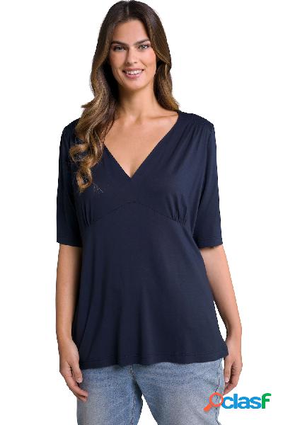 T-shirt con spalle a punto smock, cucitura trasversale,