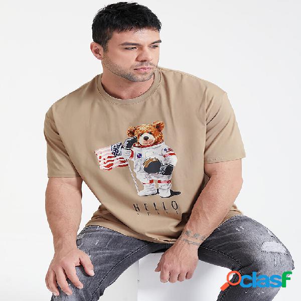 T-shirt da uomo a maniche corte sottile in cotone con stampa