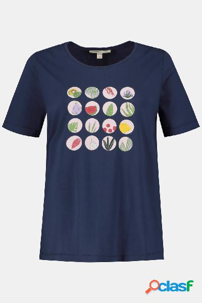 T-shirt dai disegni di frutta con scollo a girocollo e mezze