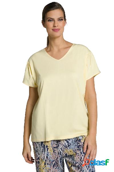 T-shirt dal taglio oversize con drappeggio, scollo a V e