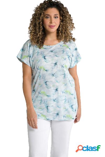 T-shirt dal taglio oversize con libellule, scollo a