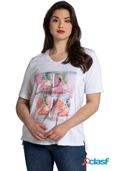 T-shirt dalla vestibilità normale con fragole, scollo a V e