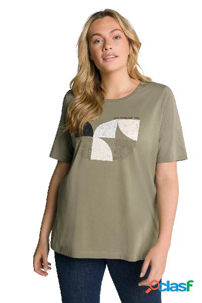 T-shirt di cotone biologico con stampa, scollo a girocollo e