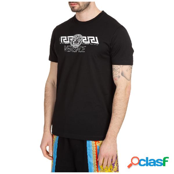 T-shirt maglia maniche corte girocollo uomo greca medusa