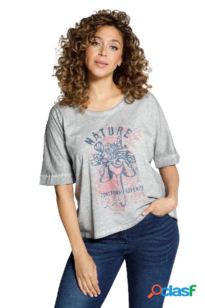 T-shirt oversize Nature con scollo a girocollo e mezze