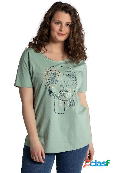 T-shirt oversize con immagine in stile etnico e mezze