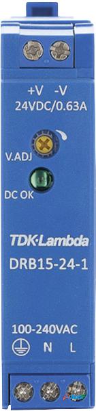 TDK-Lambda DRB15-24-1 Alimentatore per guida DIN 24 V/DC